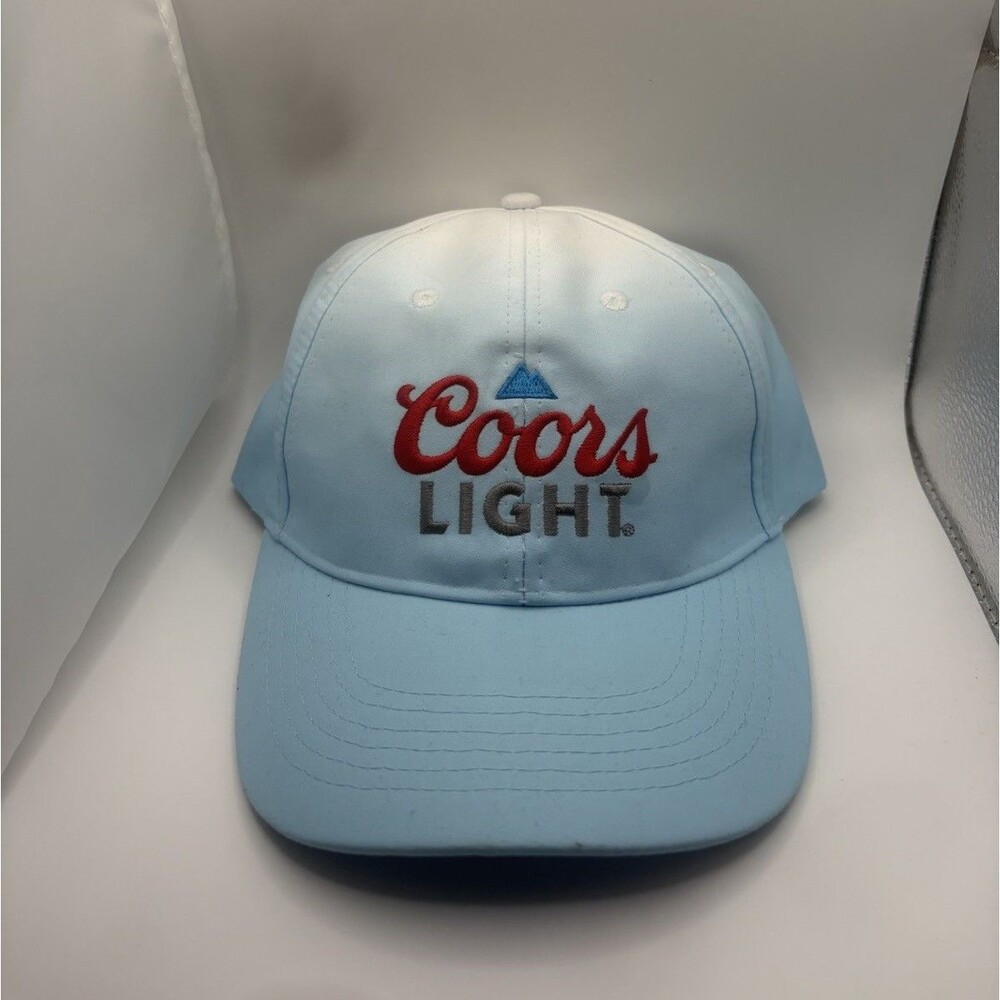 Coors Light Baby Blue Adjustable Snapback Hat Embroidered Logo